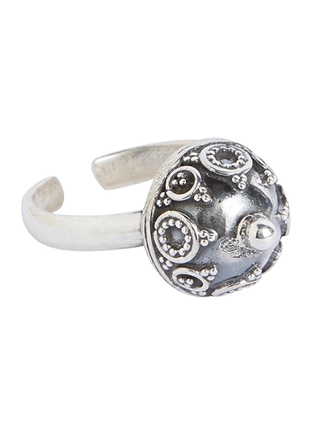 

ahilya Sterling Silver Silver-Plated Adjustable Finger Ring