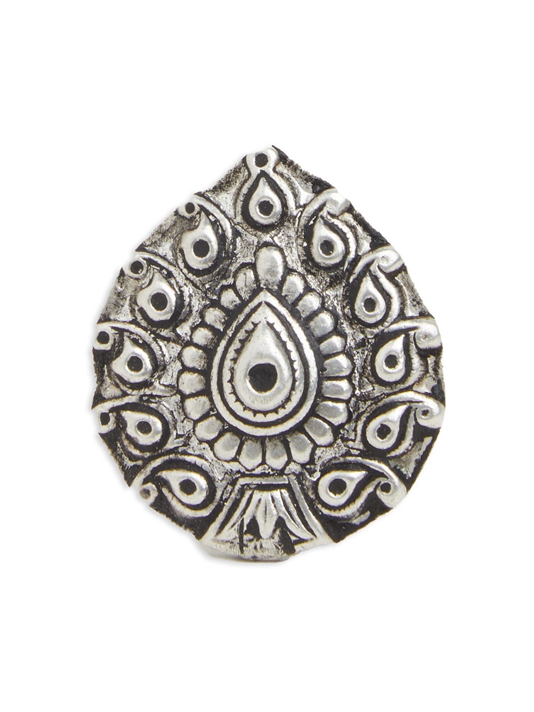 

ahilya Silver-Plated 92.5 Sterling Silver Adjustable Finger Ring
