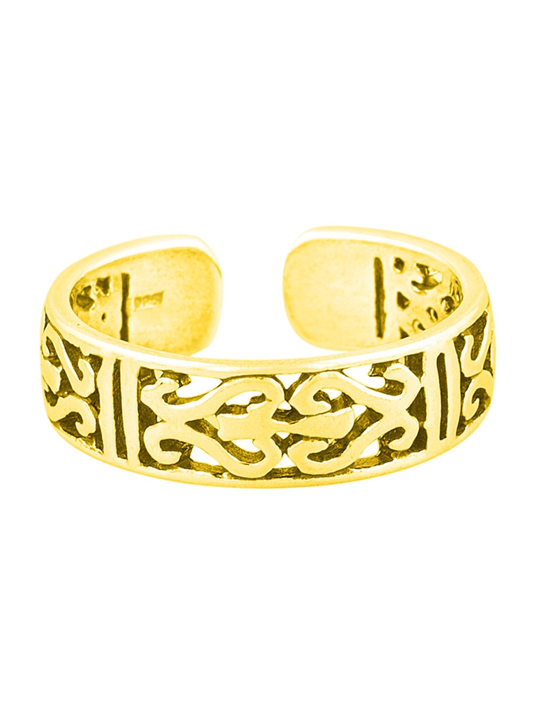 

ahilya 92.5 Sterling Silver Gold-Plated Adjustable Toe Ring