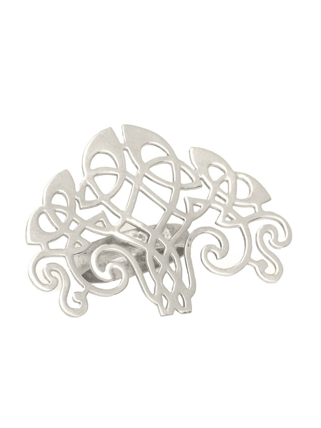 

ahilya Silver-Plated 925 Sterling Silver Celtic Cocktail Finger Ring