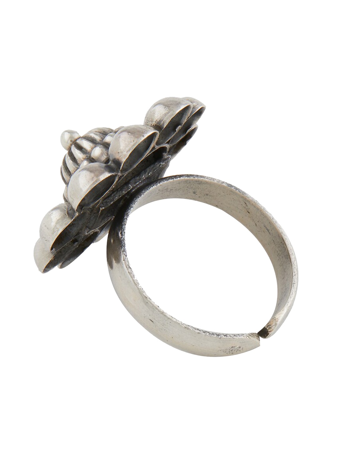 

ahilya Silver-Plated 9.25 Sterling Silver Temple Chakravat Finger Ring