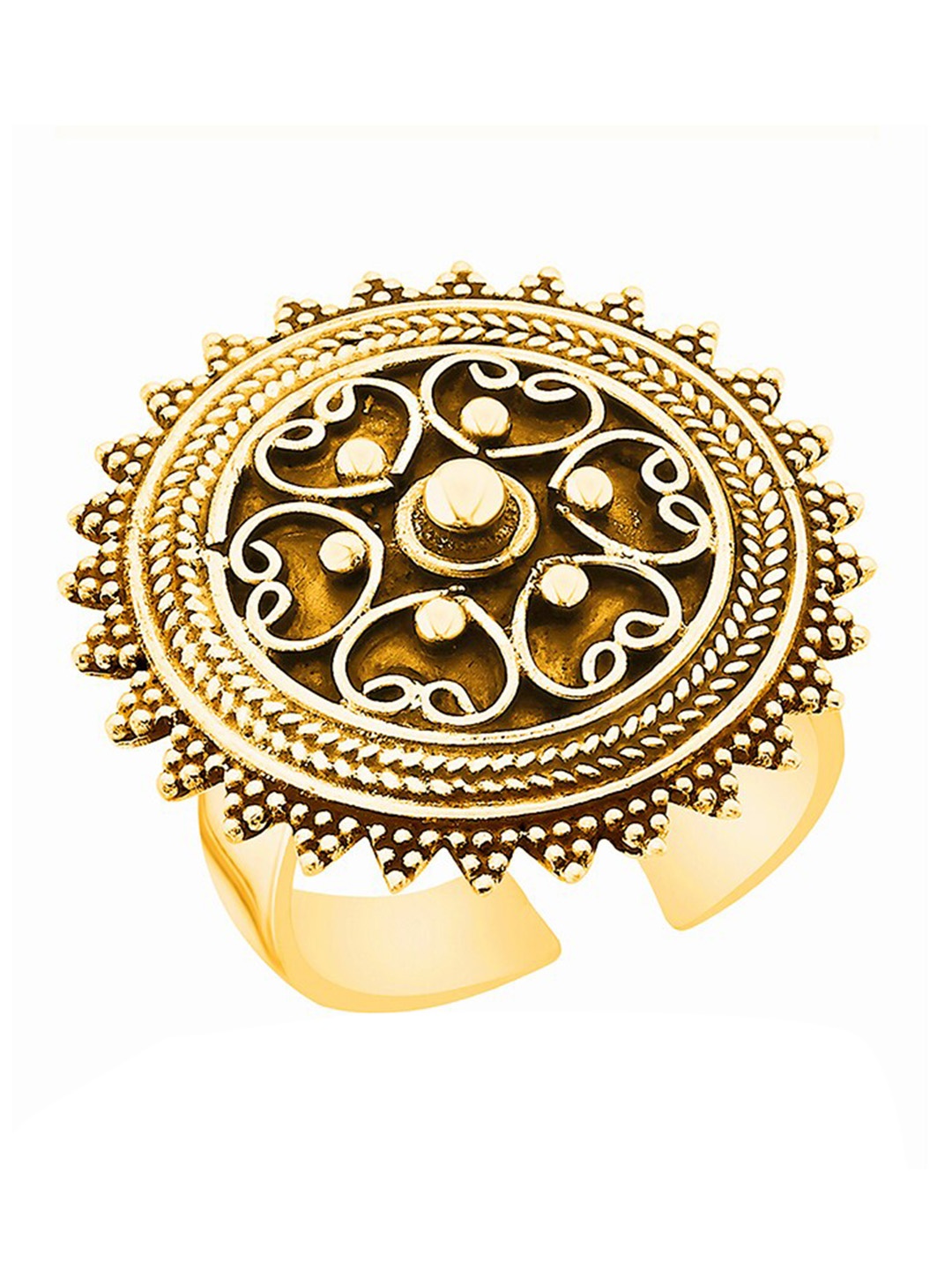 

Ahilya 92.5 Sterling Silver Gold-Plated Finger Ring