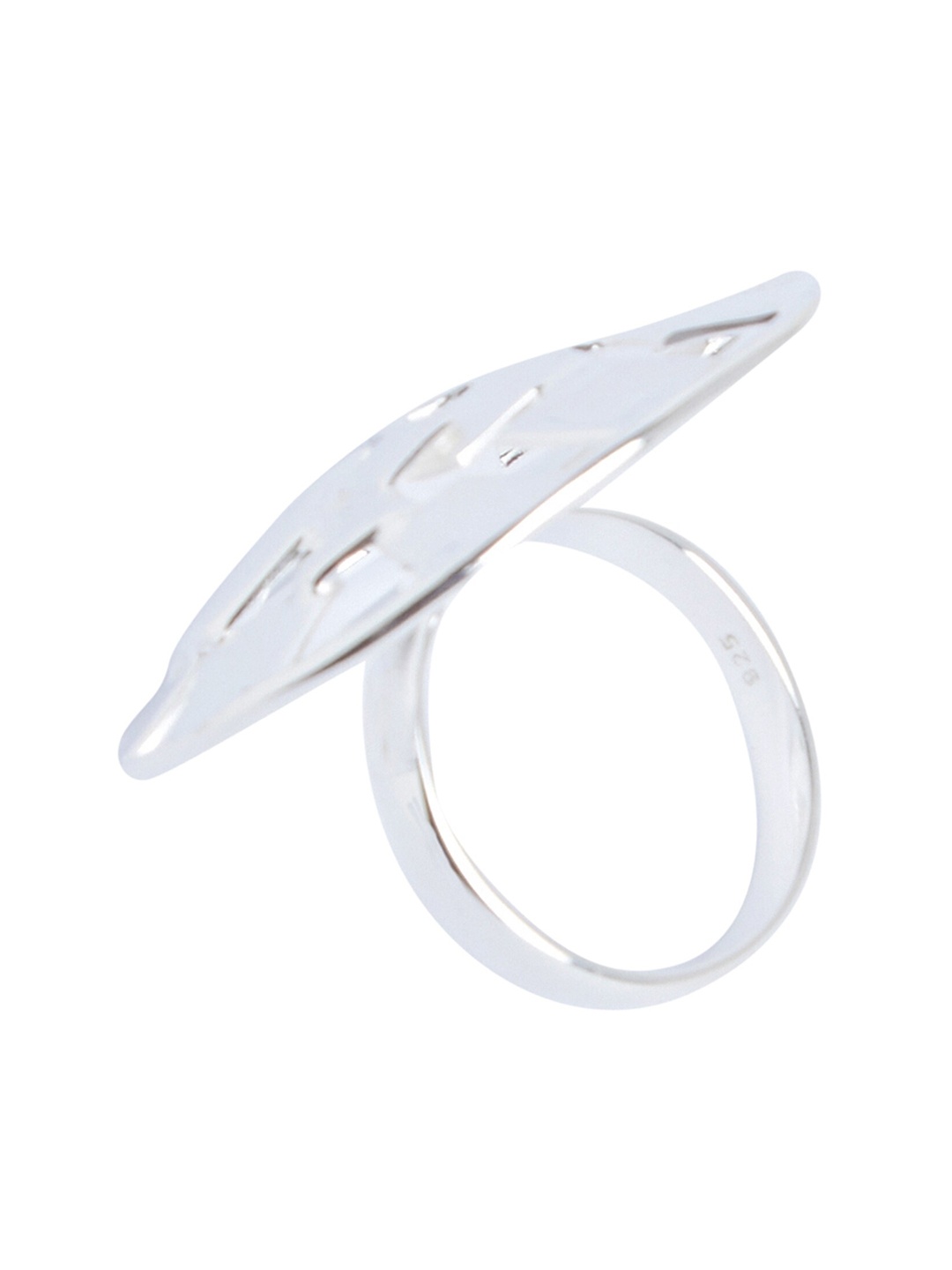 

ahilya Silver-Plated 92.5 Sterling Silver Collage Finger Ring