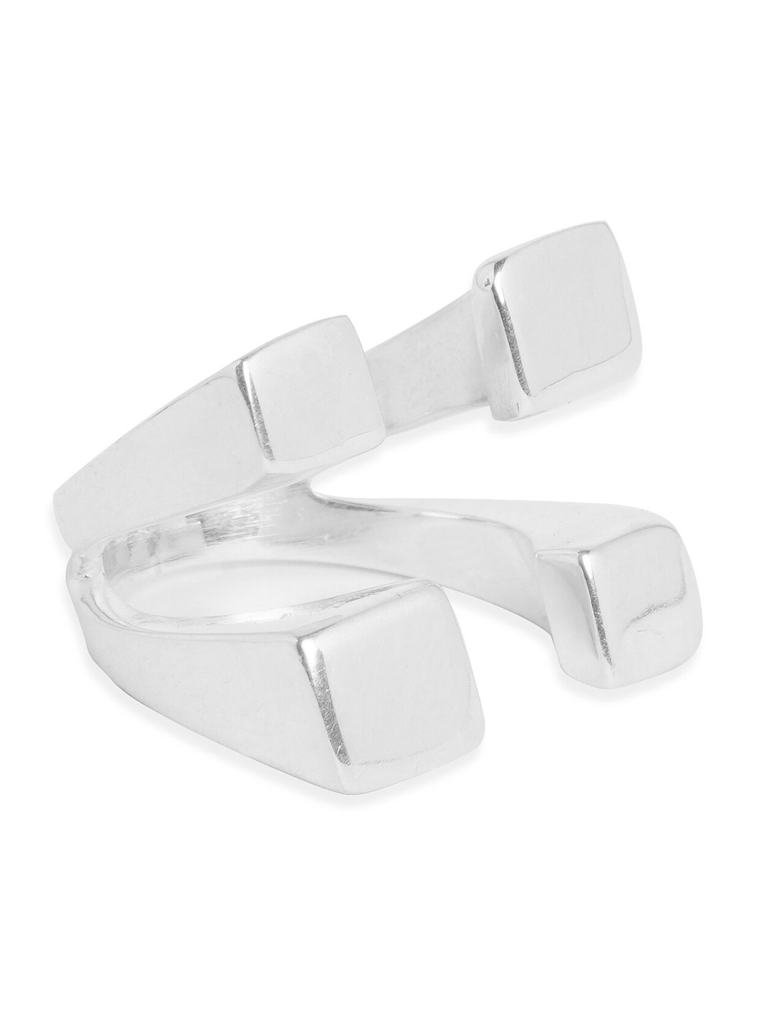 

Ahilya Silver-Plated 92.5 Sterling Silver Cocktail Finger Ring