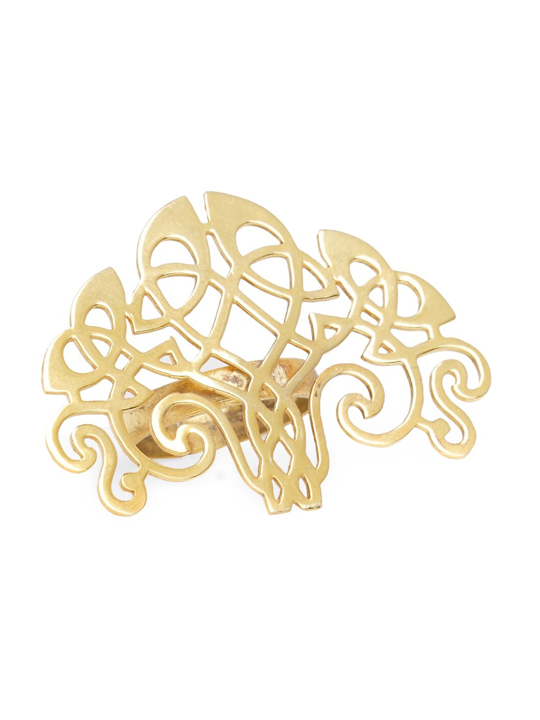 

ahilya 92.5 Sterling Silver Gold-Plated Finger Ring