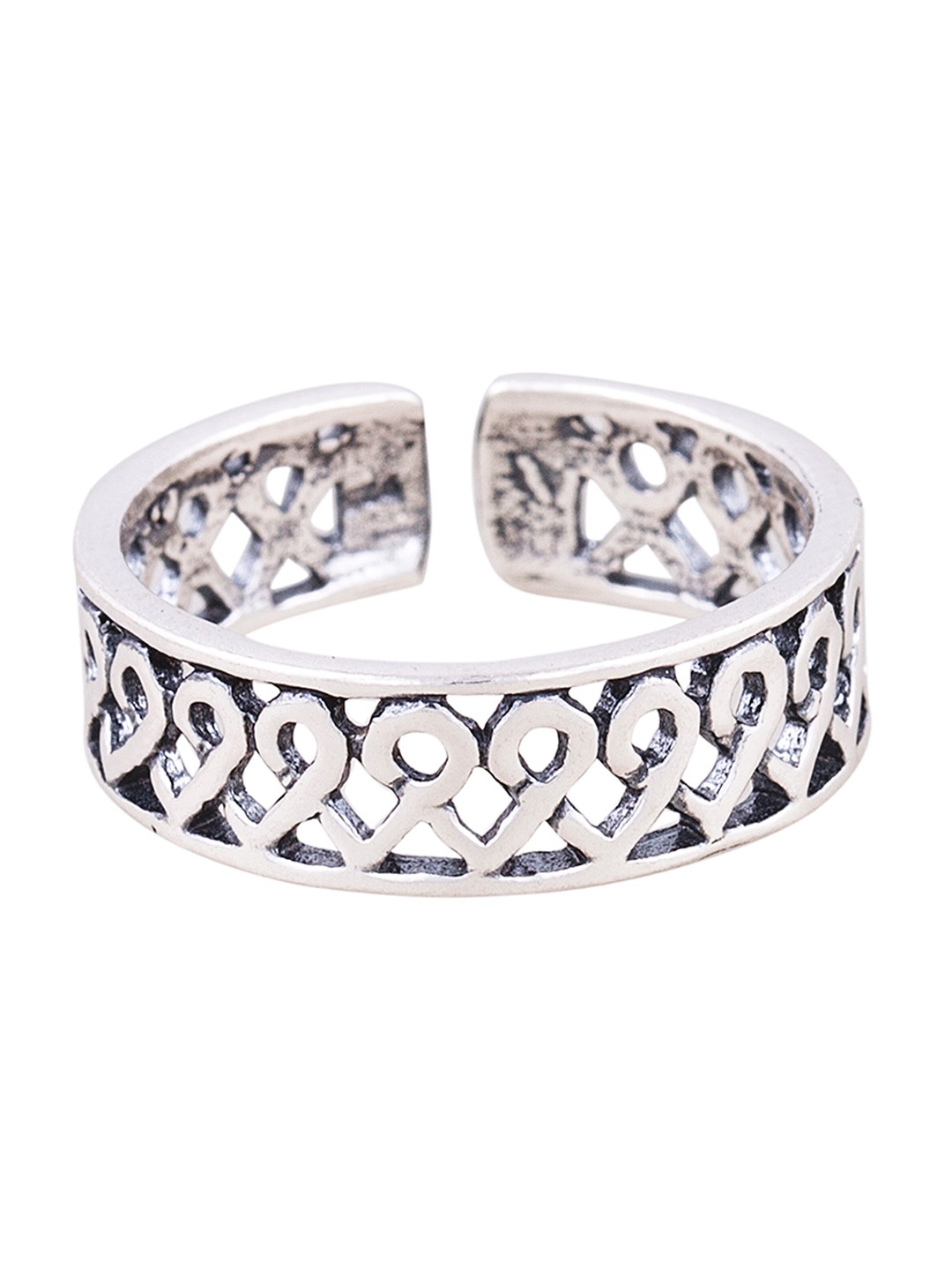 

ahilya Silver-Plated 92.5 Sterling Silver Viramudrika Finger Ring
