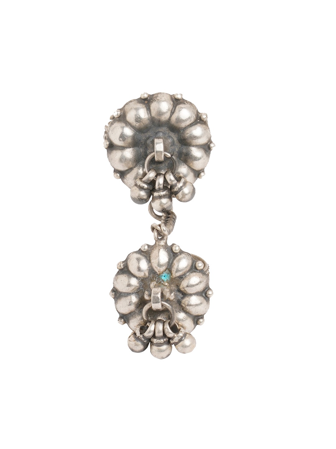 

ahilya 92.5 Sterling Silver Boho Silver-Plated Oxidised Dual Finger Ring
