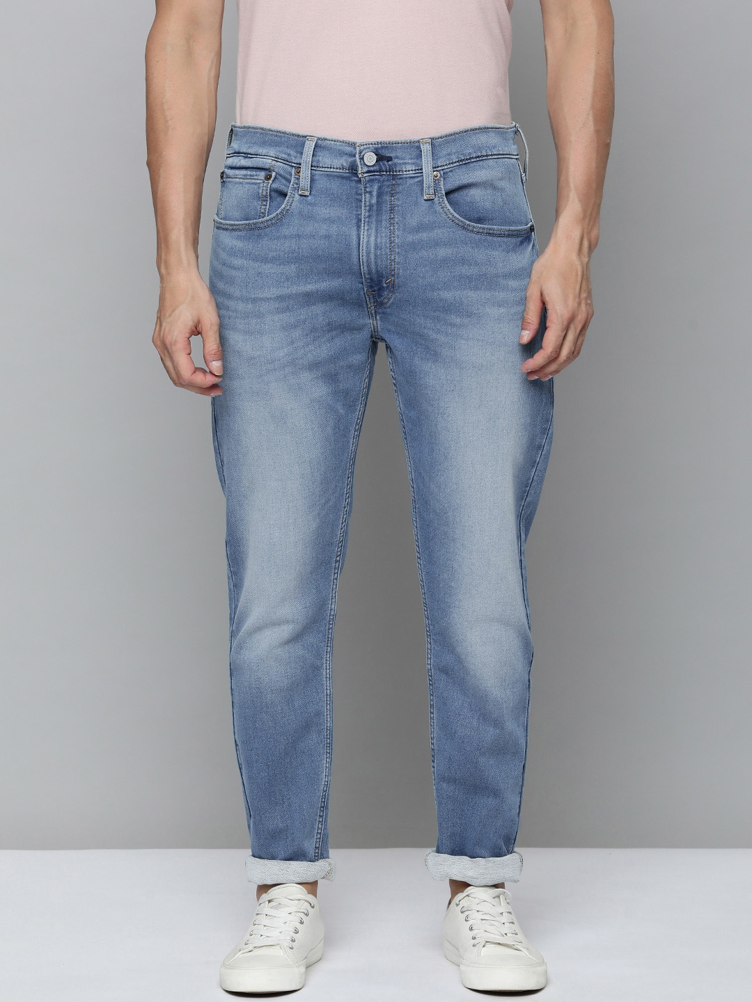 

Levis Men 512 Tapered Fit Low-Rise Heavy Fade Stretchable Jeans, Blue