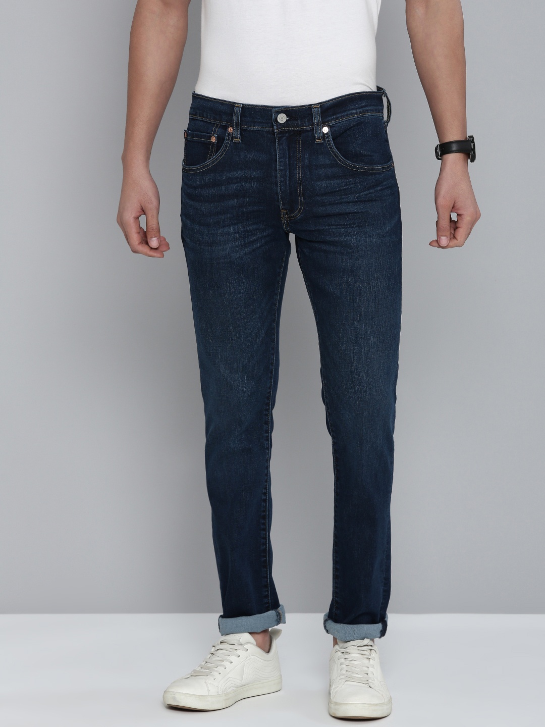 

Levis Men Skinny Fit Light Fade Stretchable Mid-Rise Jeans, Blue