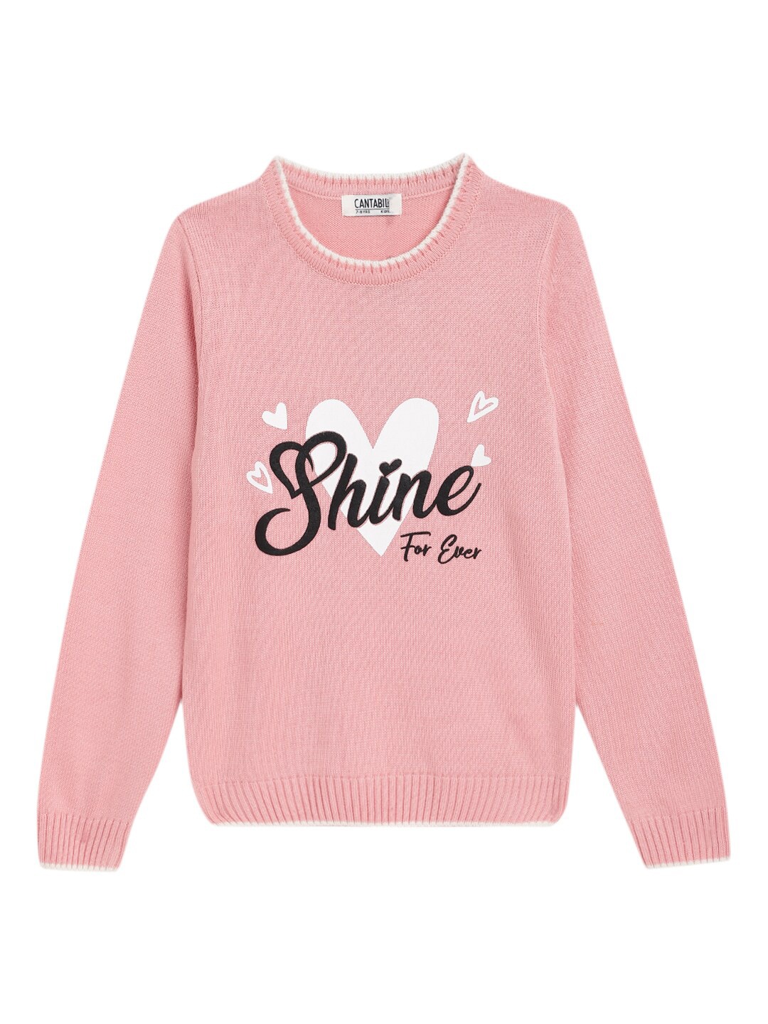 

Cantabil Girls Typography Printed Pullover, Peach