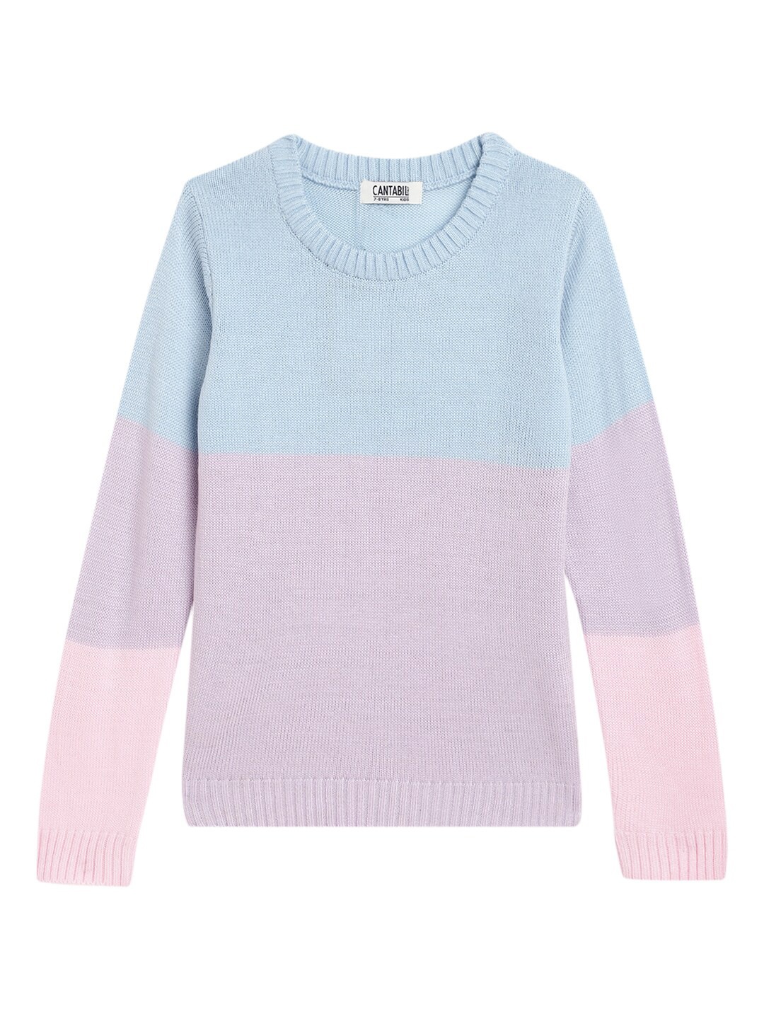 

Cantabil Girls Colourblocked Pullover, Blue