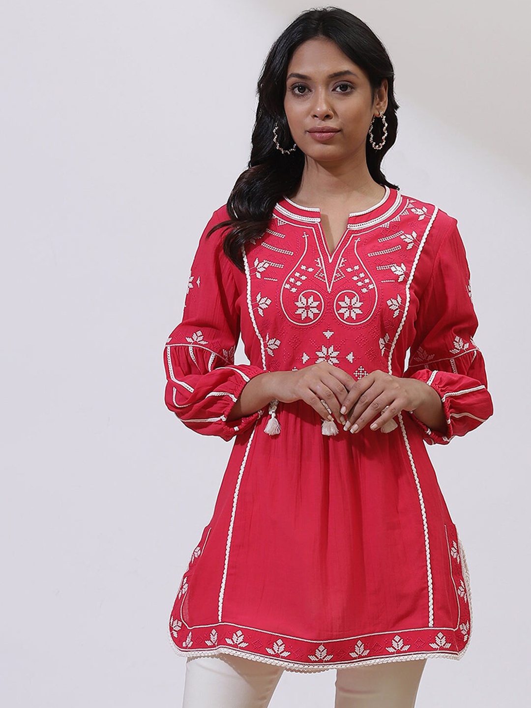 

Lakshita Embroidered Gathered Tunic, Fuchsia