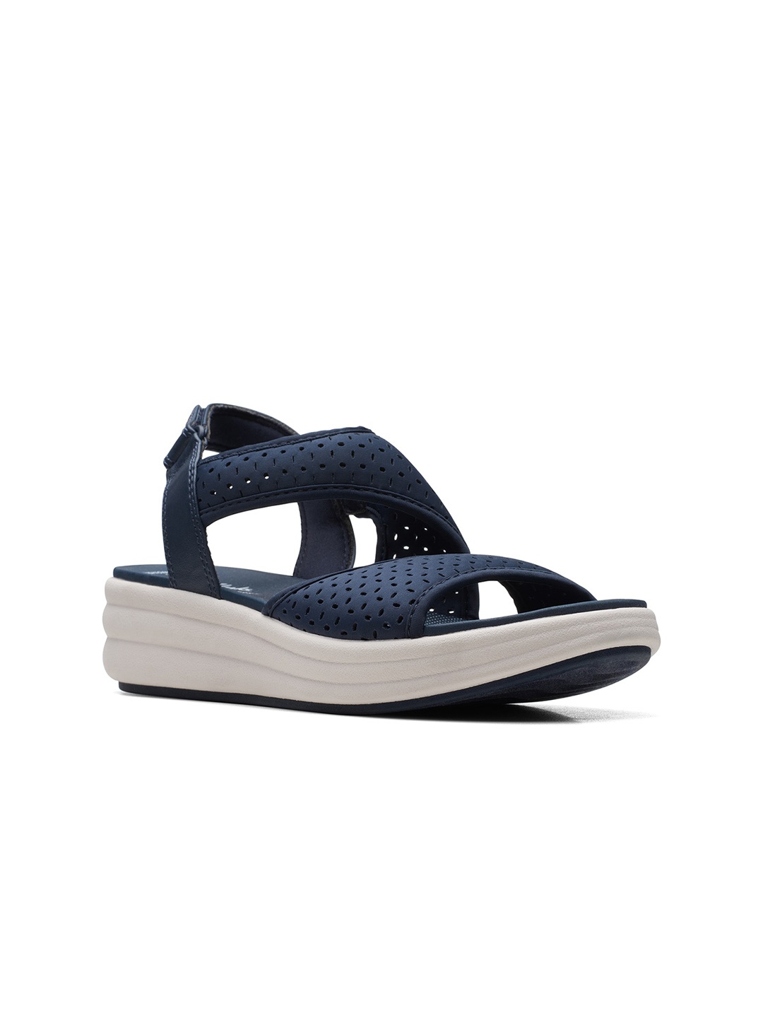 

Clarks Wedge Heels With Laser Cut, Navy blue