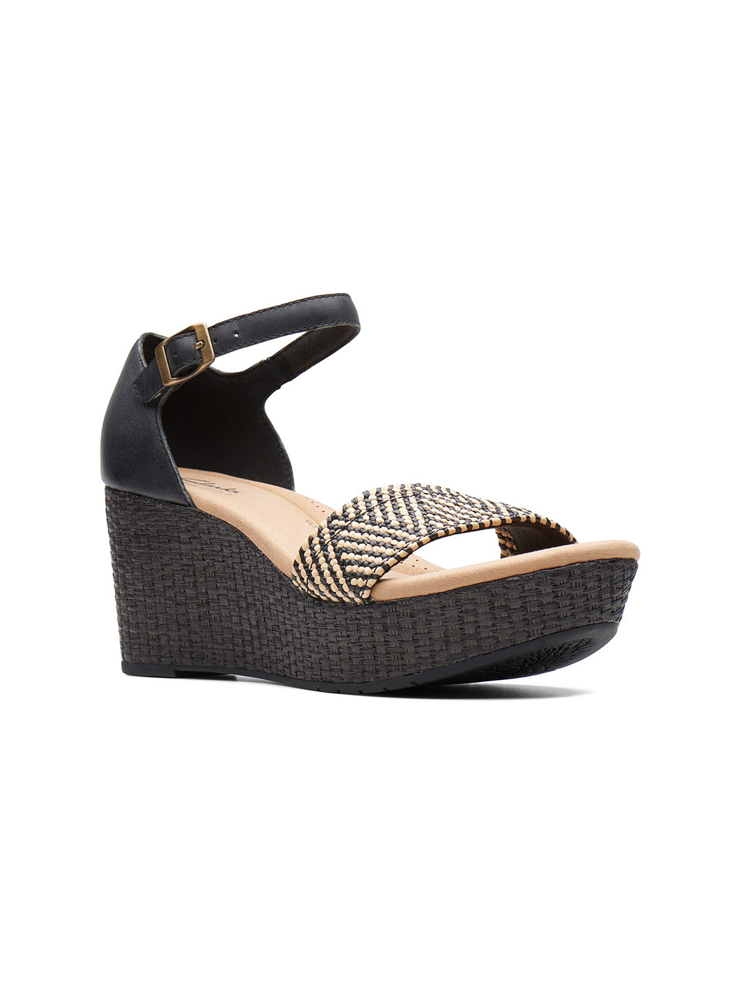 

Clarks Leather Wedge Heels, Black