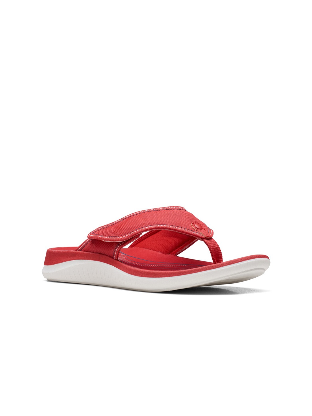 

Clarks Open Toe T-Strap Flats, Red