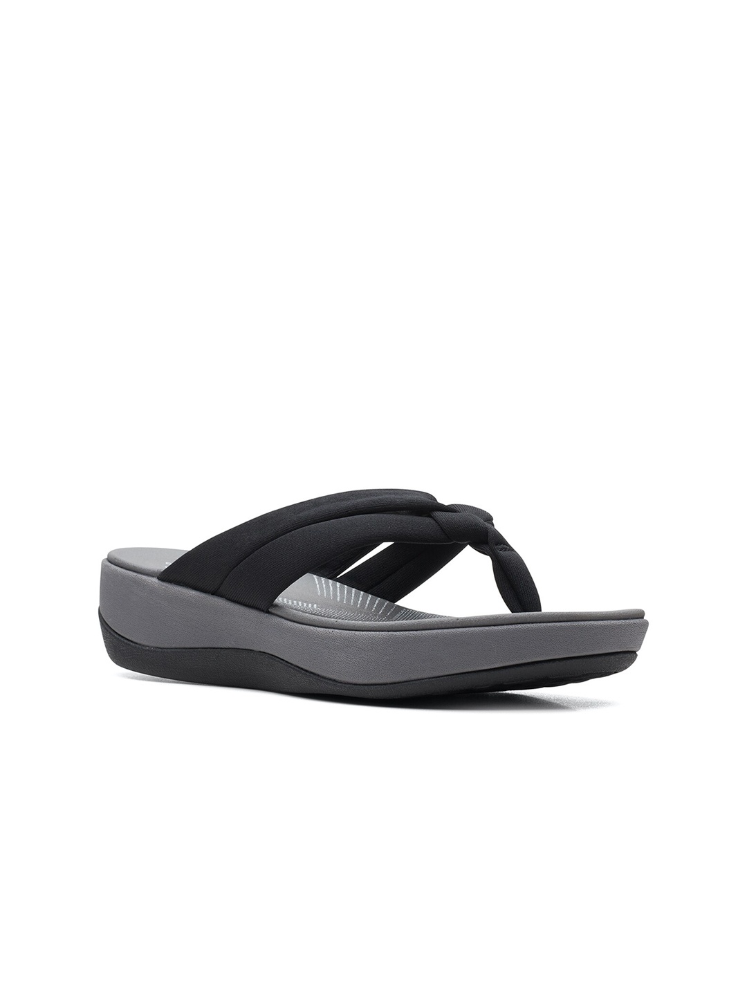 

Clarks Textile Open Toe Comfort Heels, Black