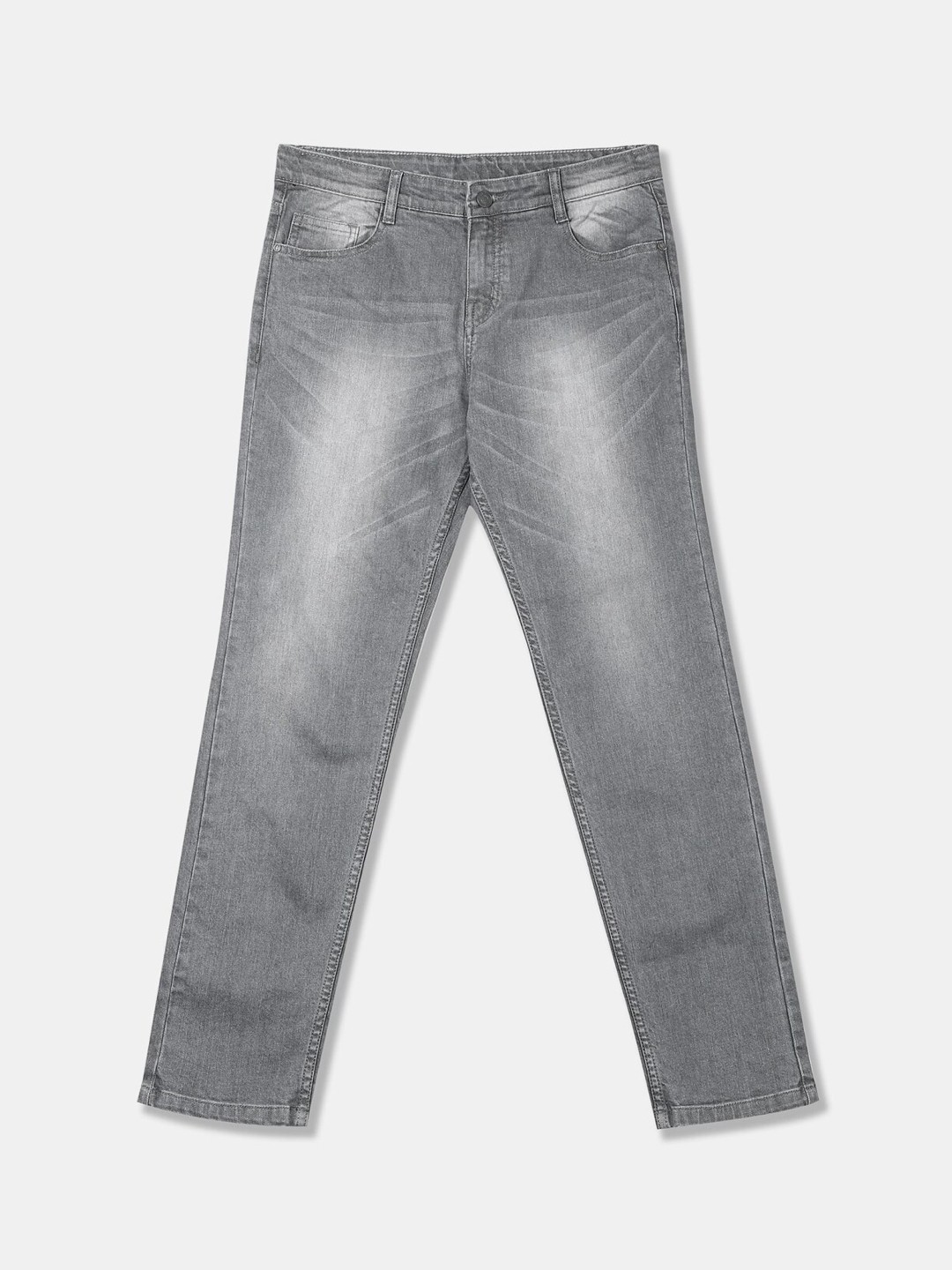 

V-Mart Boys Classic Low Distress Heavy Fade Cotton Jeans, Grey