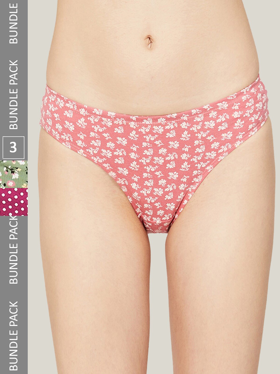 

Ginger by Lifestyle Women Pack Of 3 Assorted Cotton Basic Briefs