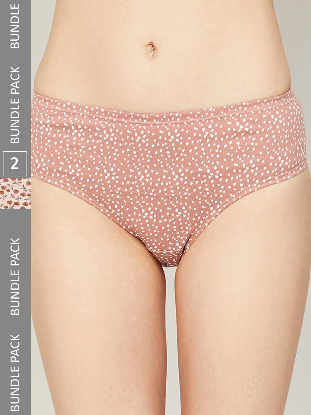 

Ginger by Lifestyle Women Set Of 2 Printed Cotton Briefs, Black