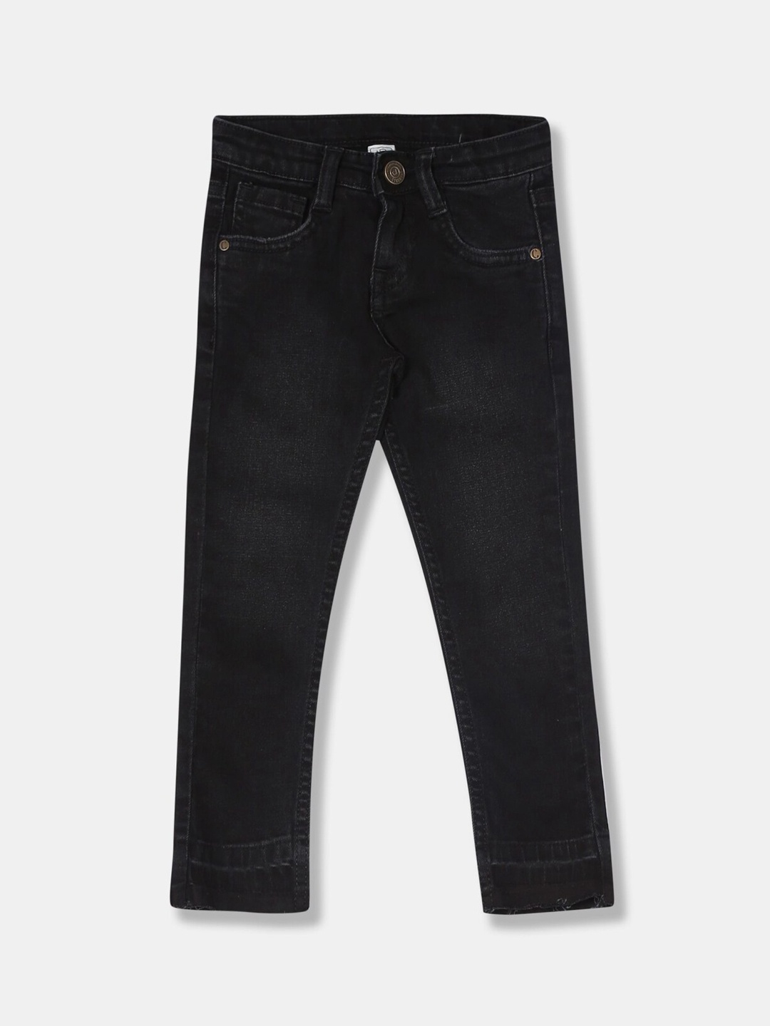 

V-Mart Girls Mid Rise Classic Clean Look Cotton Jeans, Black
