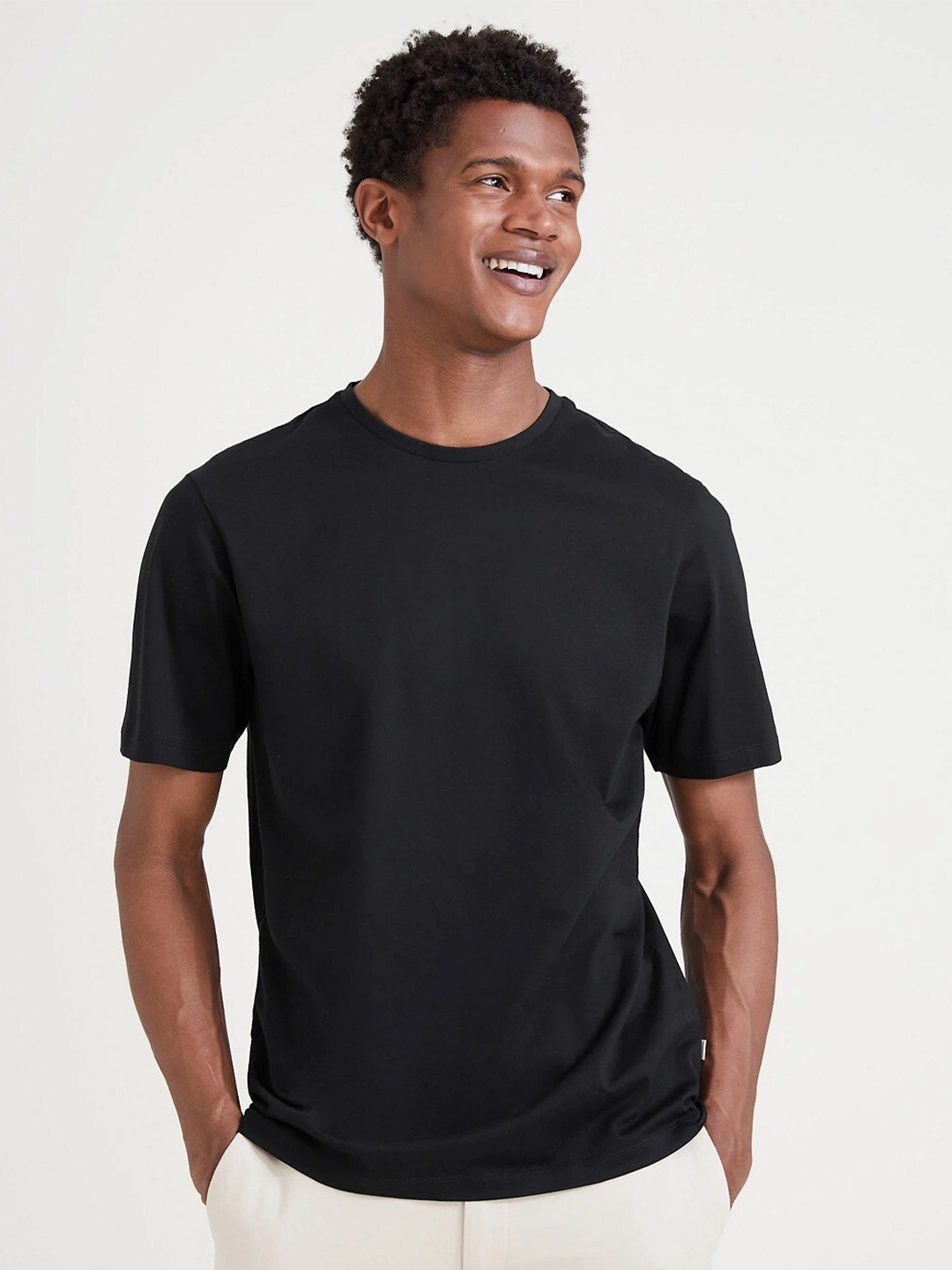 

Marks & Spencer Round Neck Pure Cotton T-shirt, Black