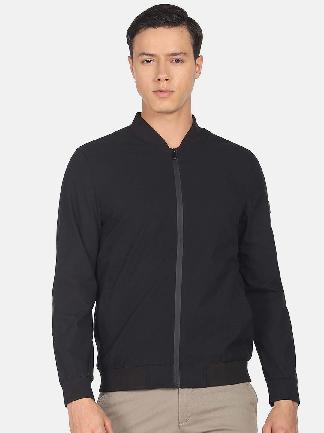 

Arrow Sport Solid Long Sleeves Sporty Jacket, Black