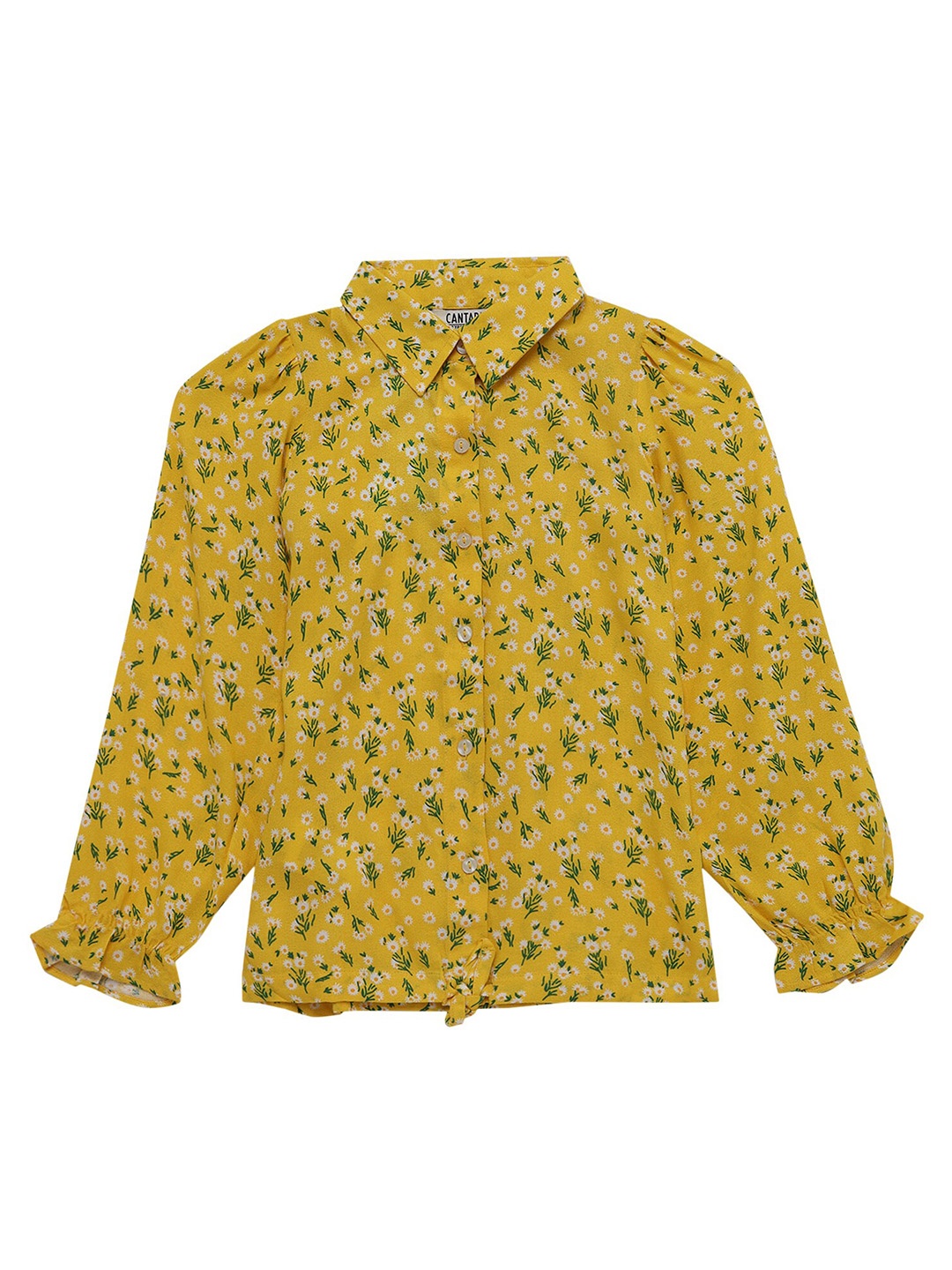 

Cantabil Girls Floral Printed Shirt Style Top, Yellow