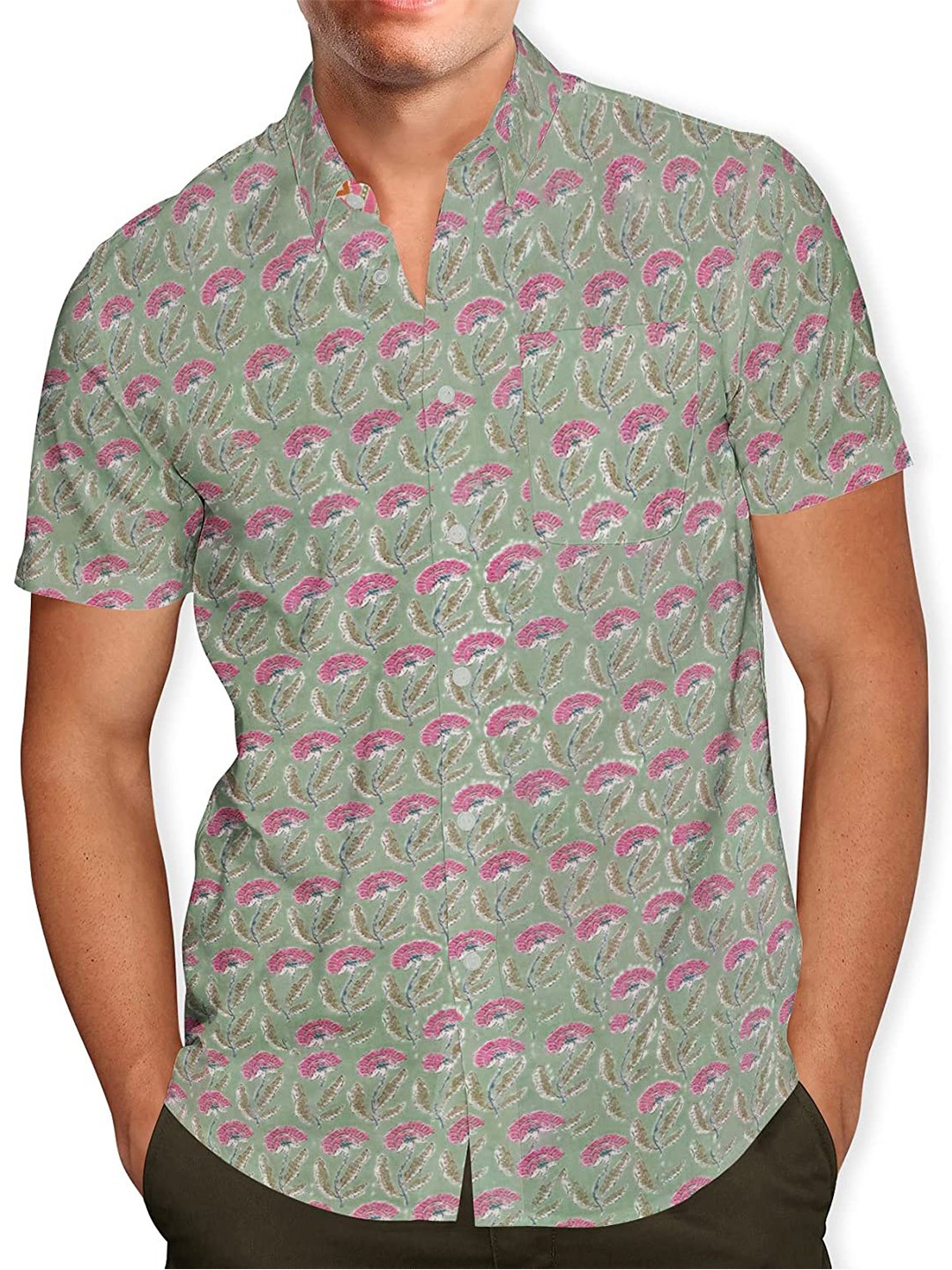 

Pum Men Green Classic Printed Casual Shirt