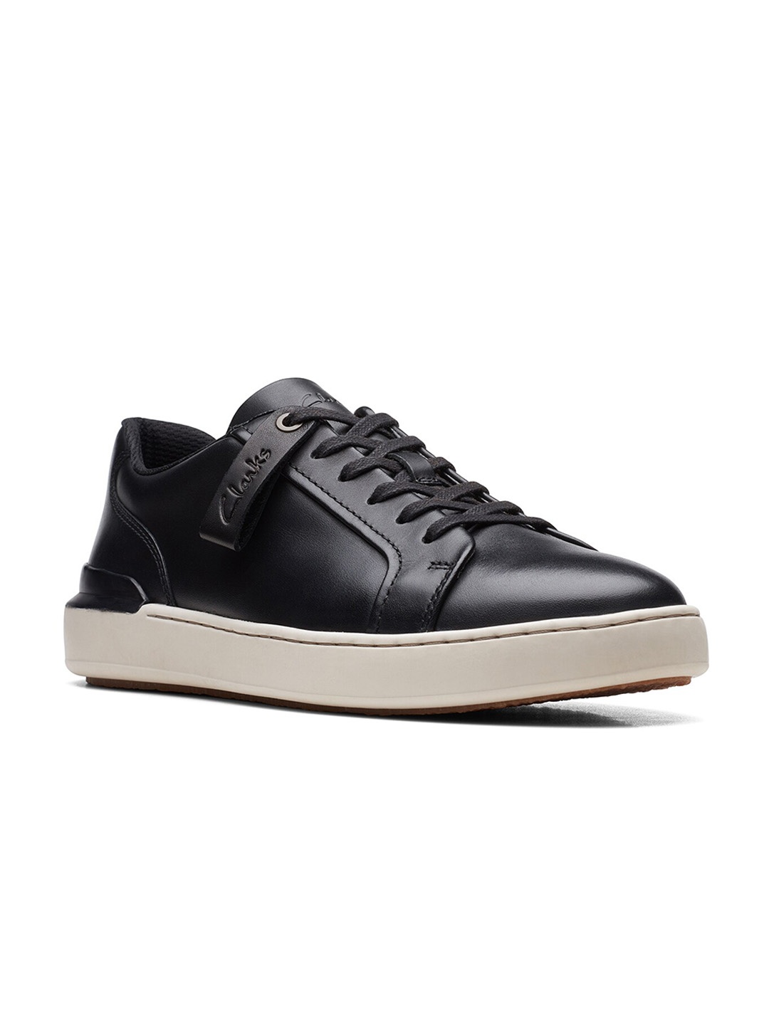

Clarks Men Leather Lace-Up Sneakers, Black