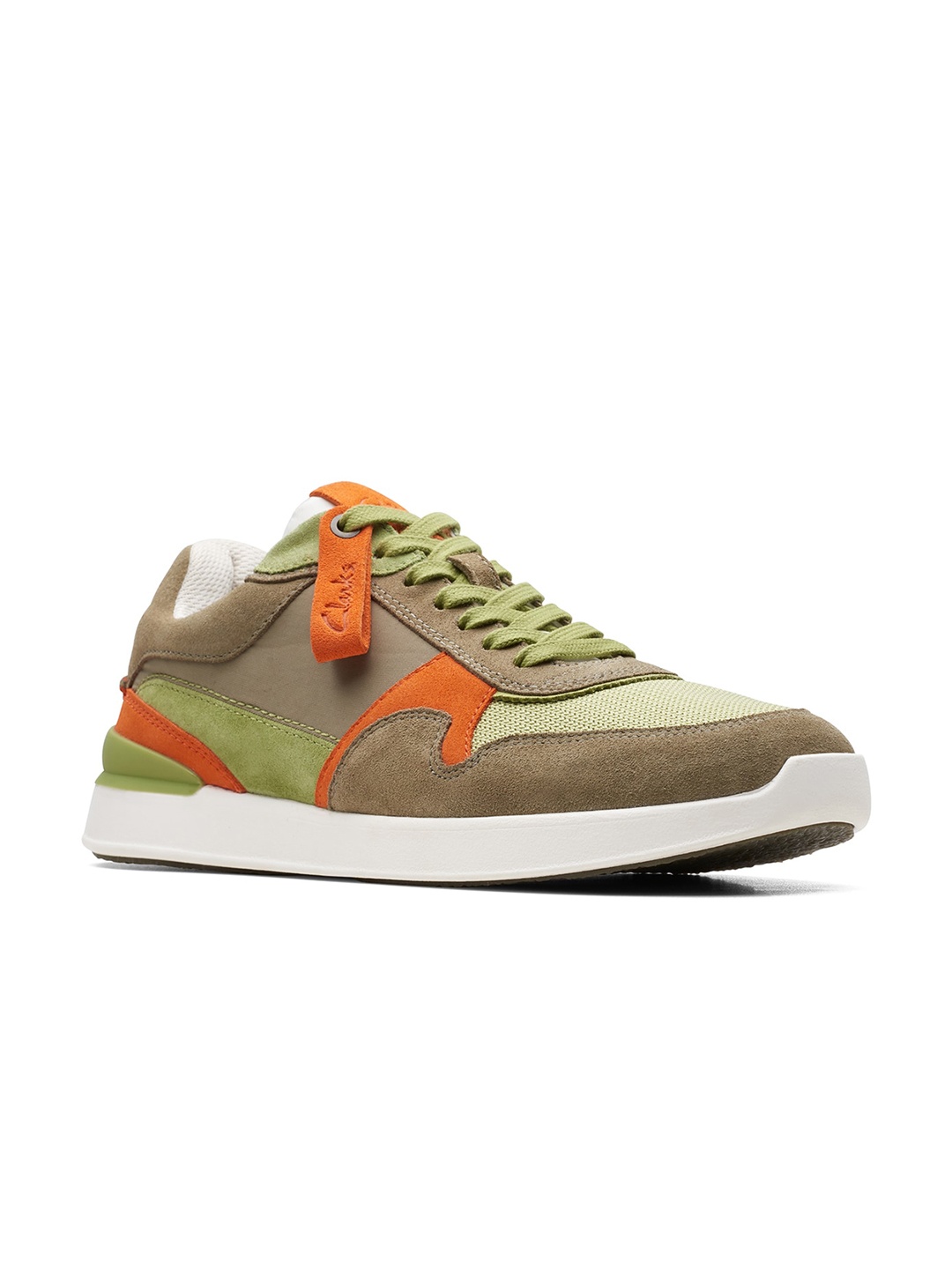 

Clarks Men Colourblocked Lace-Up Suede Sneakers, Olive