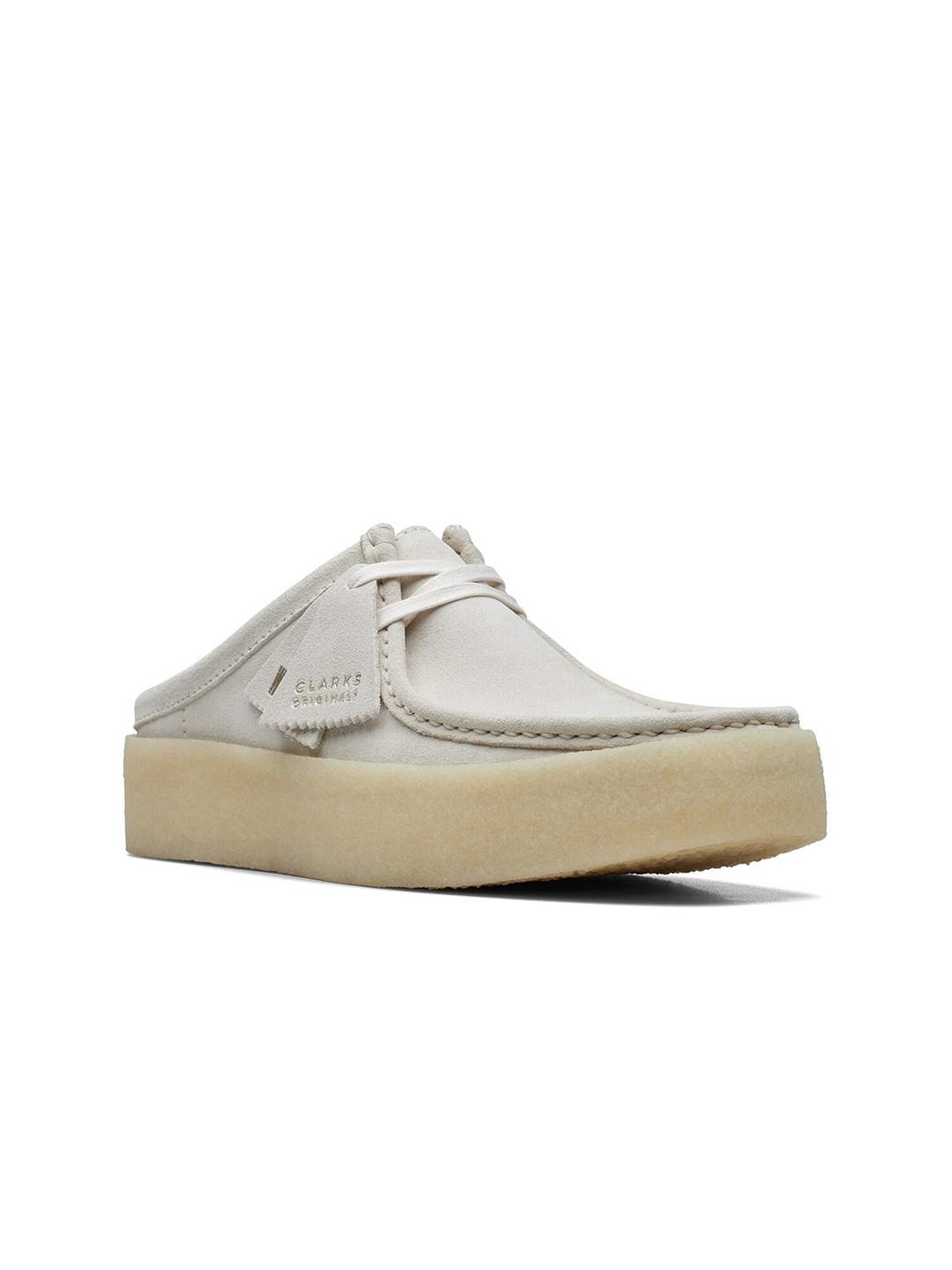 

Clarks Men Lace-Up Suede Mule Sneakers, Off white