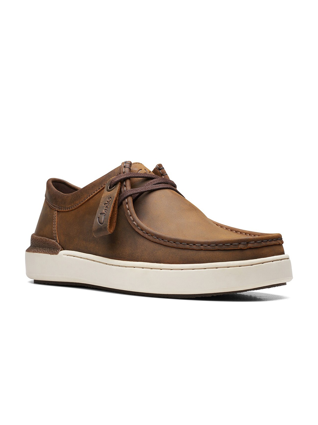 

Clarks Men Lace-Up Mid-Top Suede Derby, Brown