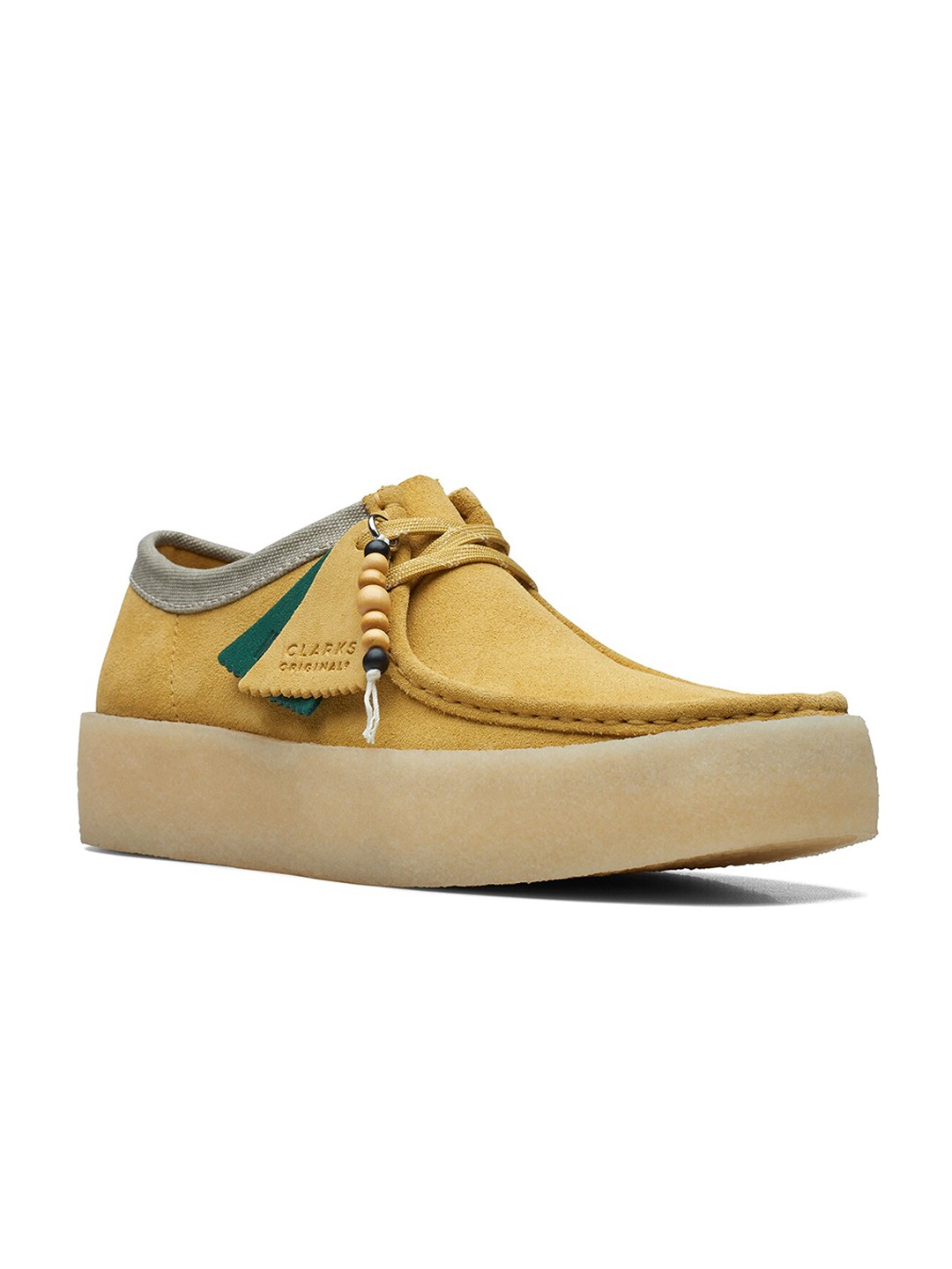 

Clarks Men Contrast Sole Nubuck Wallabee Cup Sneakers, Gold