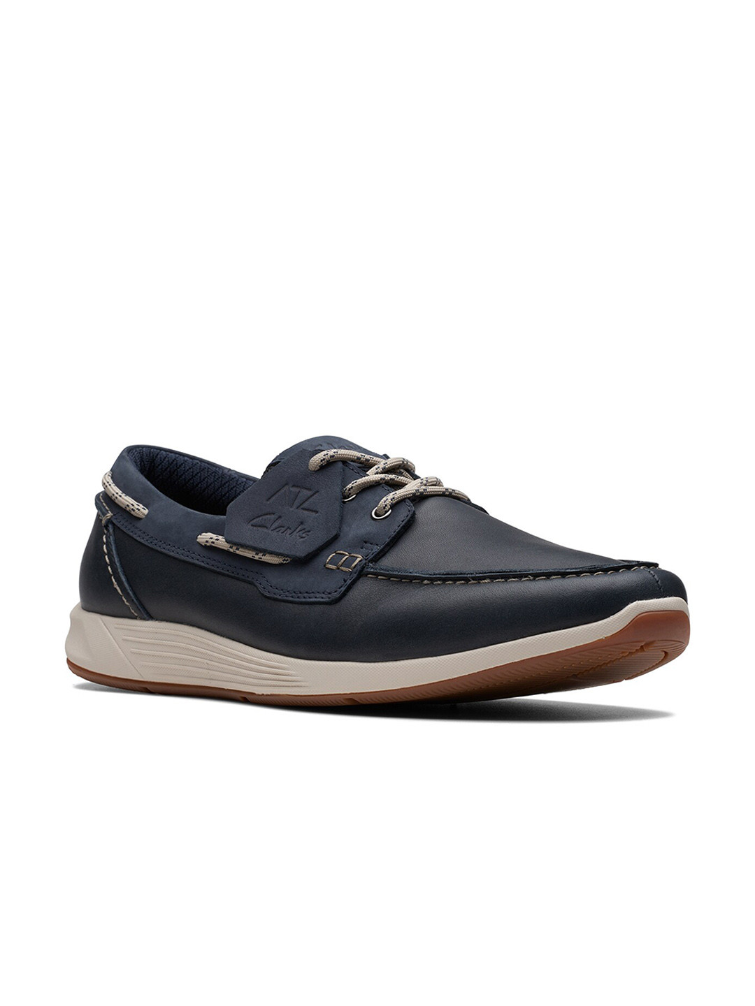 

Clarks Men Leather Boat Shoes, Navy blue