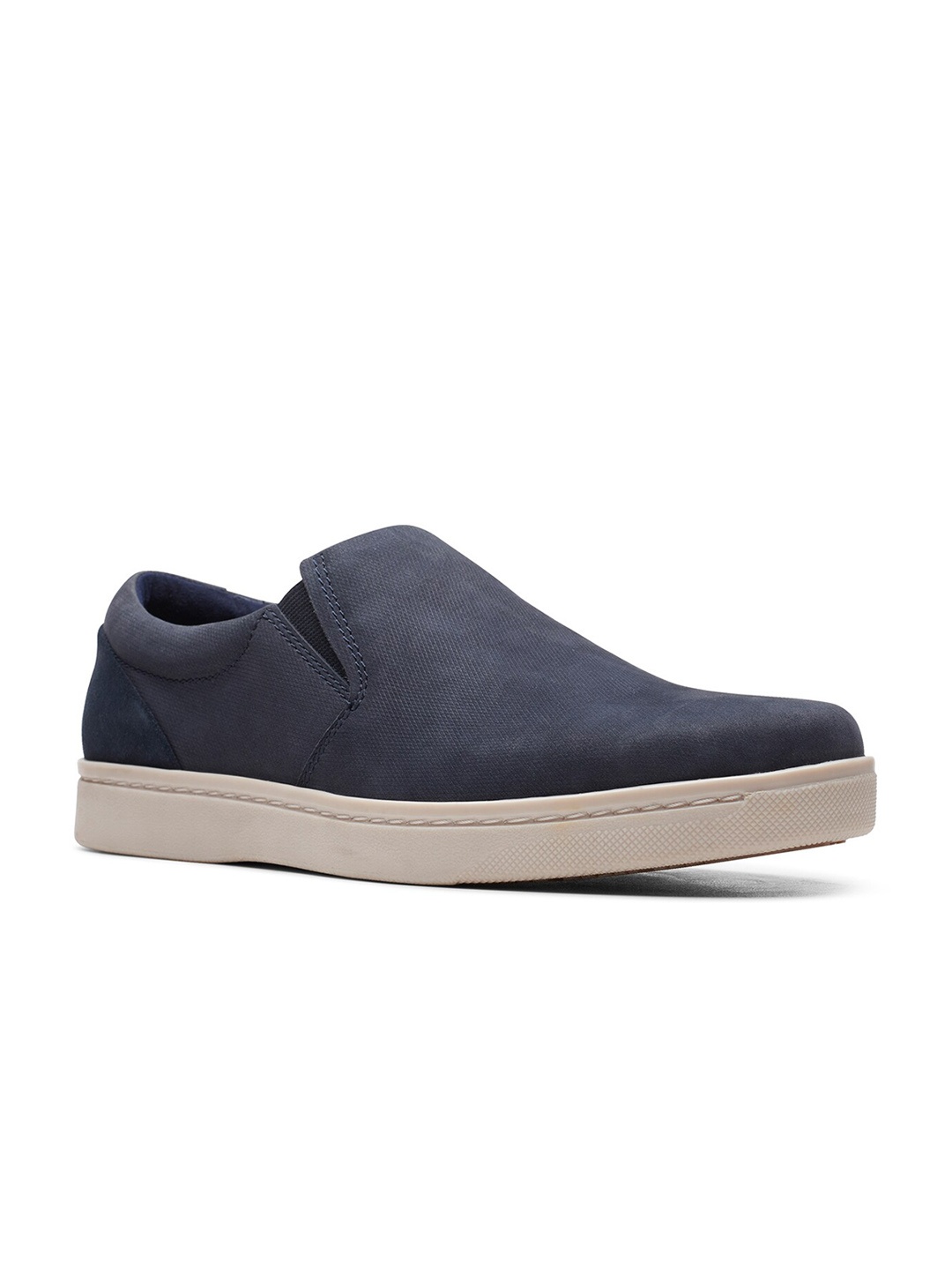 

Clarks Men Kitna Leather Comfort Insole Slip-On Sneakers, Navy blue
