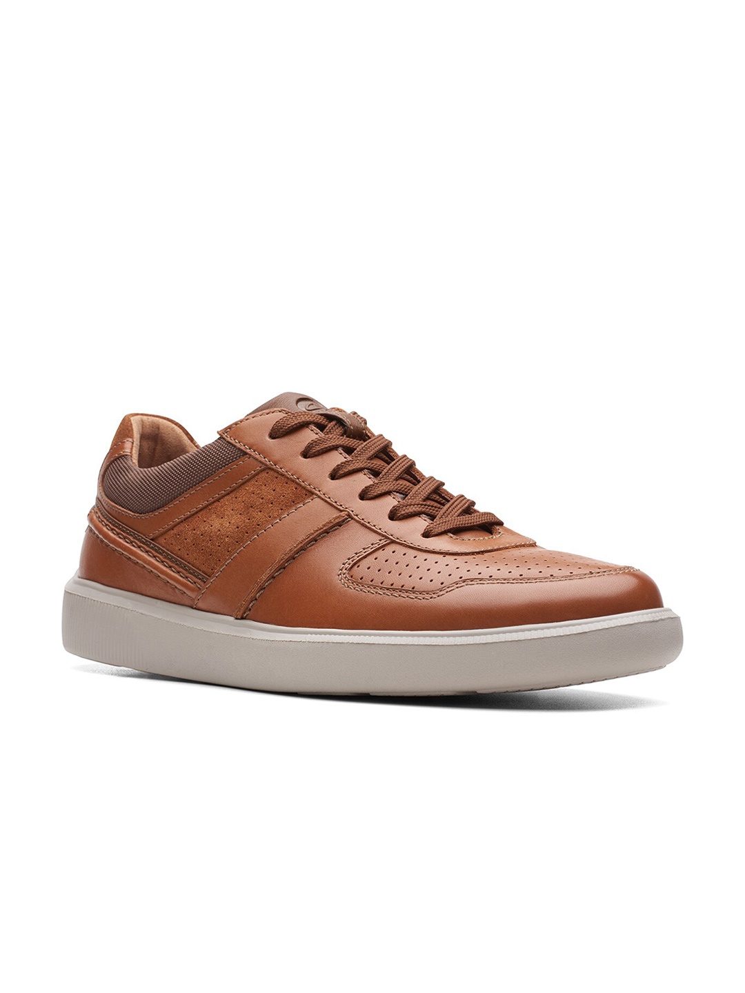 

Clarks Men Cambro Race Perforations Leather Sneakers, Tan
