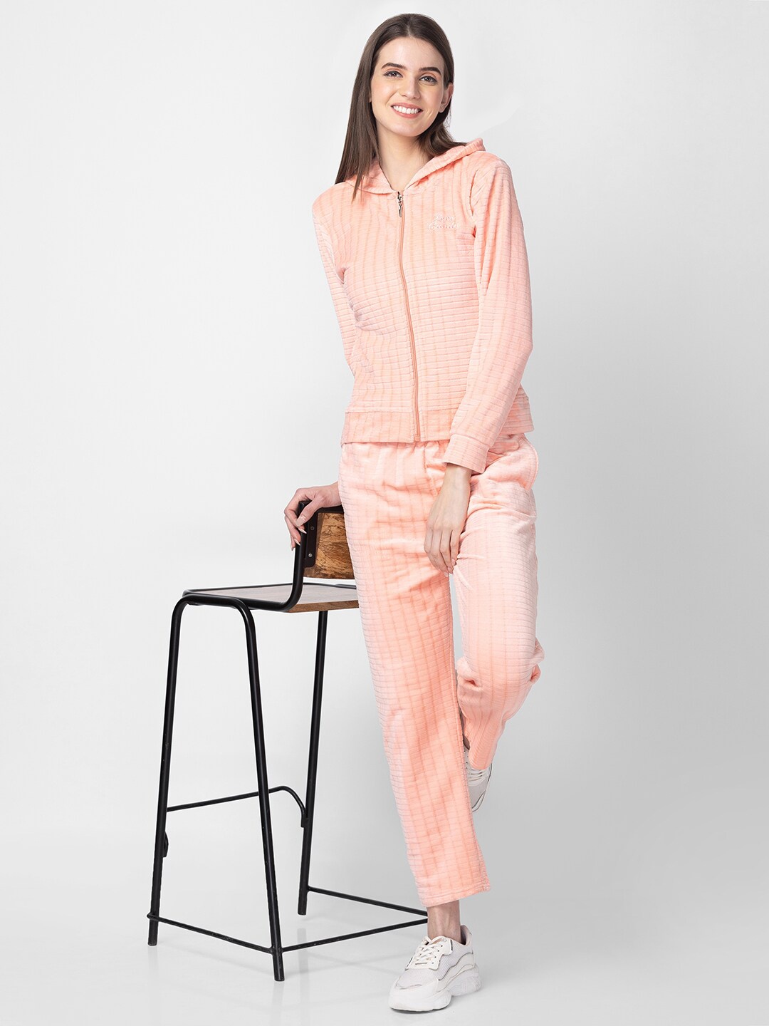 

Candyskin Women Hooded Sweatshirt with Trousers Set, Orange