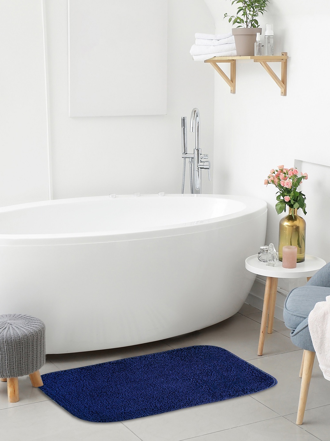 

HOMEMONDE Blue 2 Pcs 2000 GSM Anti-Slip Rectangular Bath Rugs