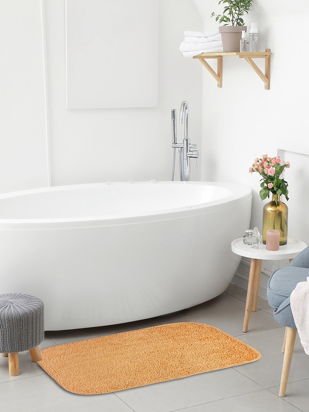 

HOMEMONDE Beige 2 Pcs 2000 GSM Anti-Slip Rectangular Bath Rugs