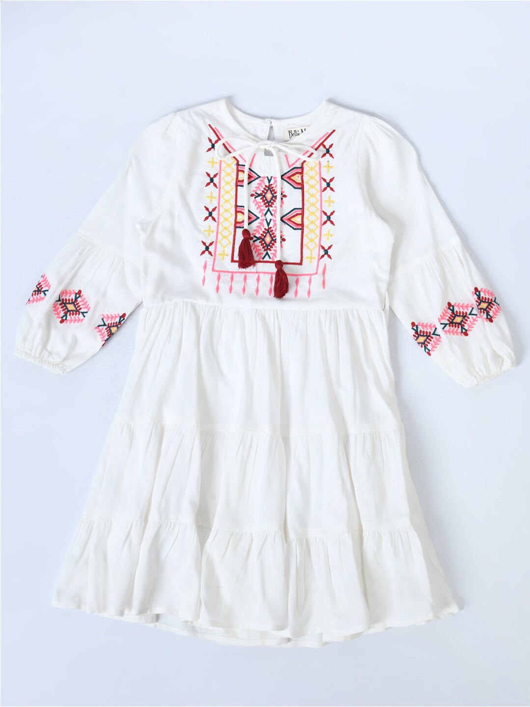 

Bella Moda Girls Floral A-Line Dress, White