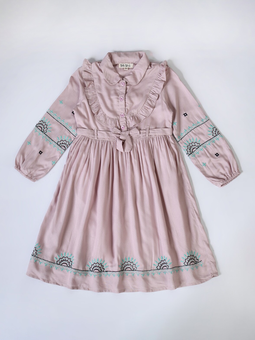 

Bella Moda Girls Floral Embroidered Pure Cotton Dress, Lavender