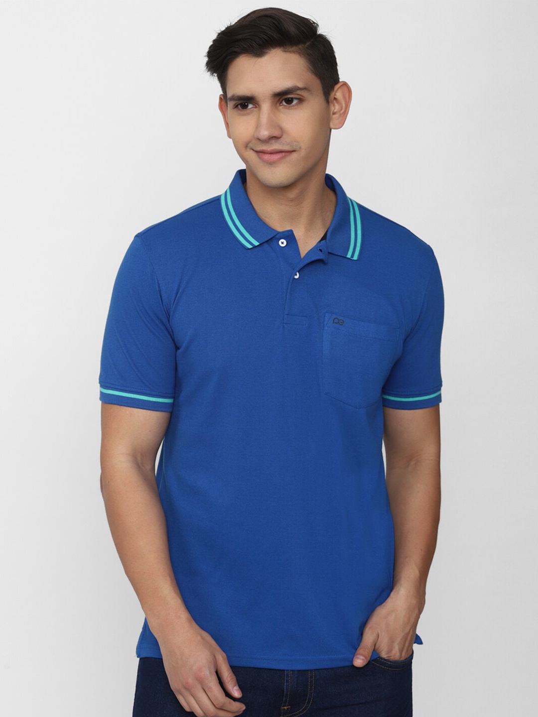 

Peter England Casuals Polo Collar Short Sleeve T-shirt, Blue