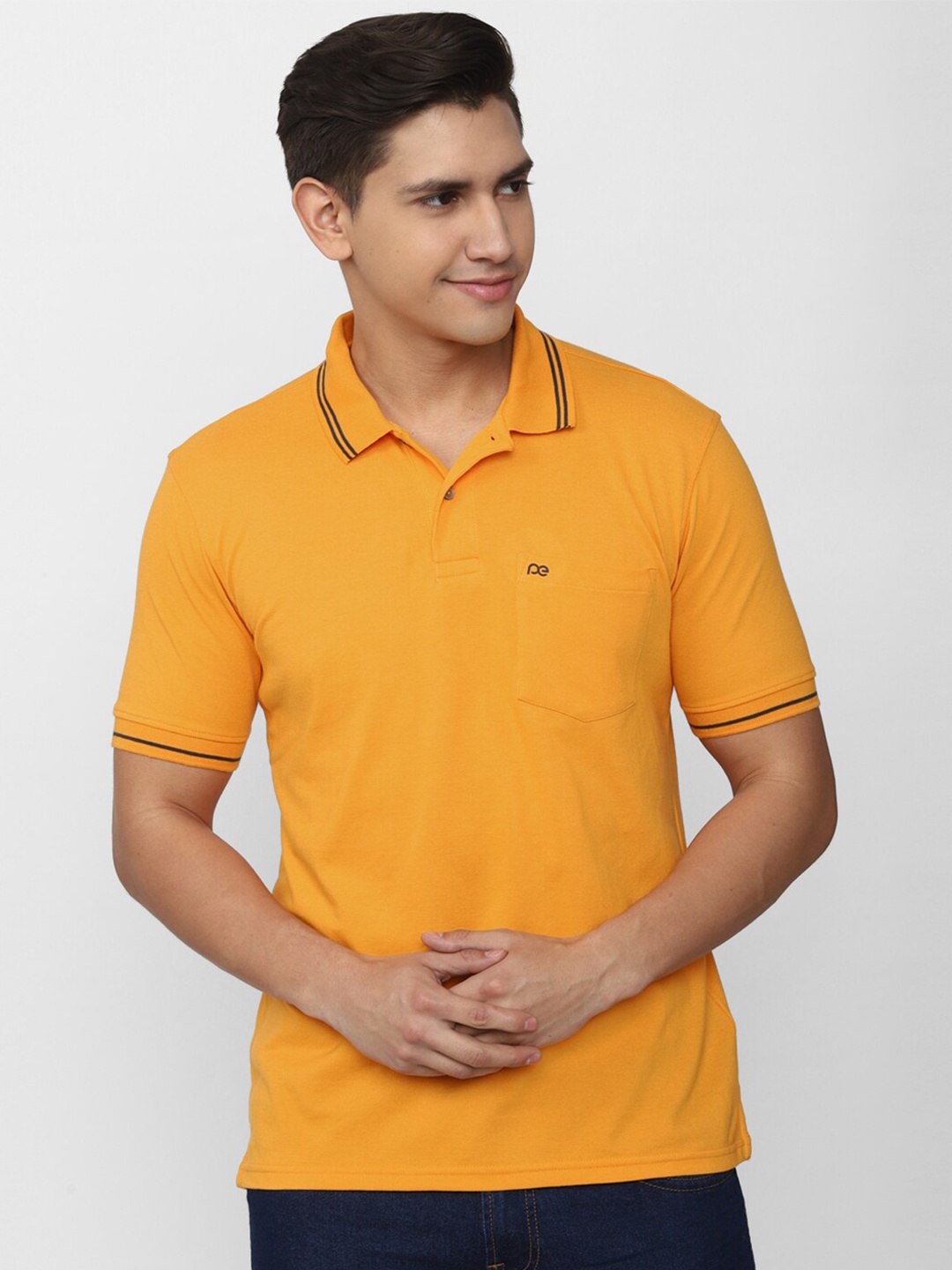 

Peter England Casuals Polo Collar Short Sleeve T-shirt, Yellow