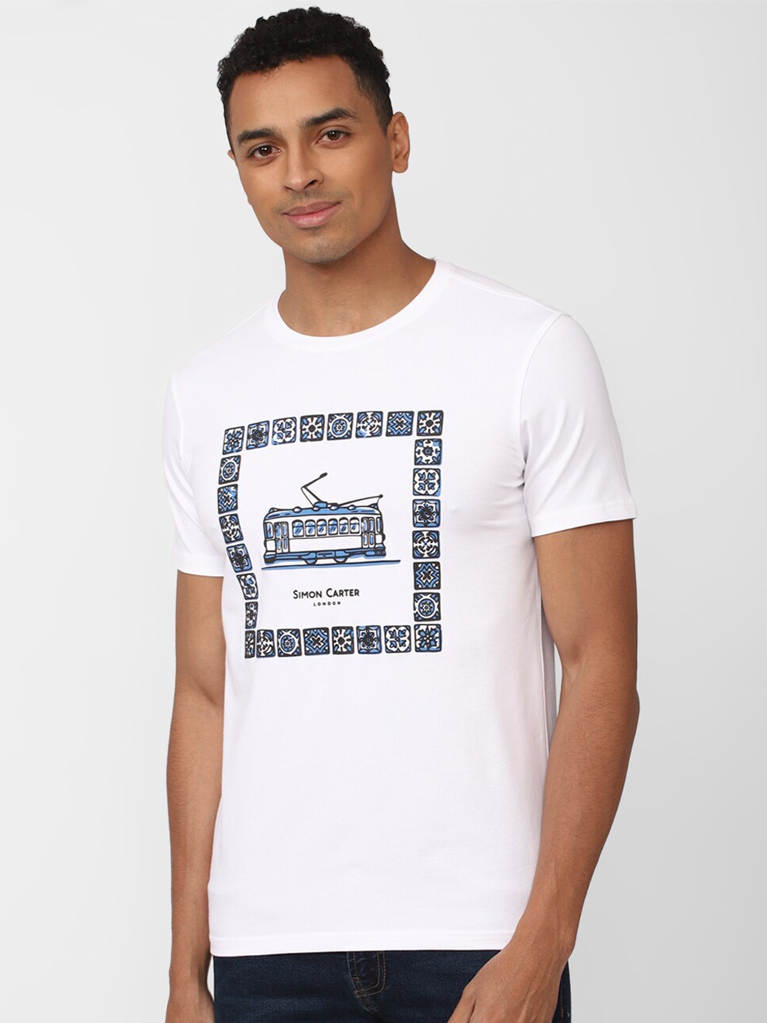 

SIMON CARTER LONDON Printed Slim Fit T-shirt, White
