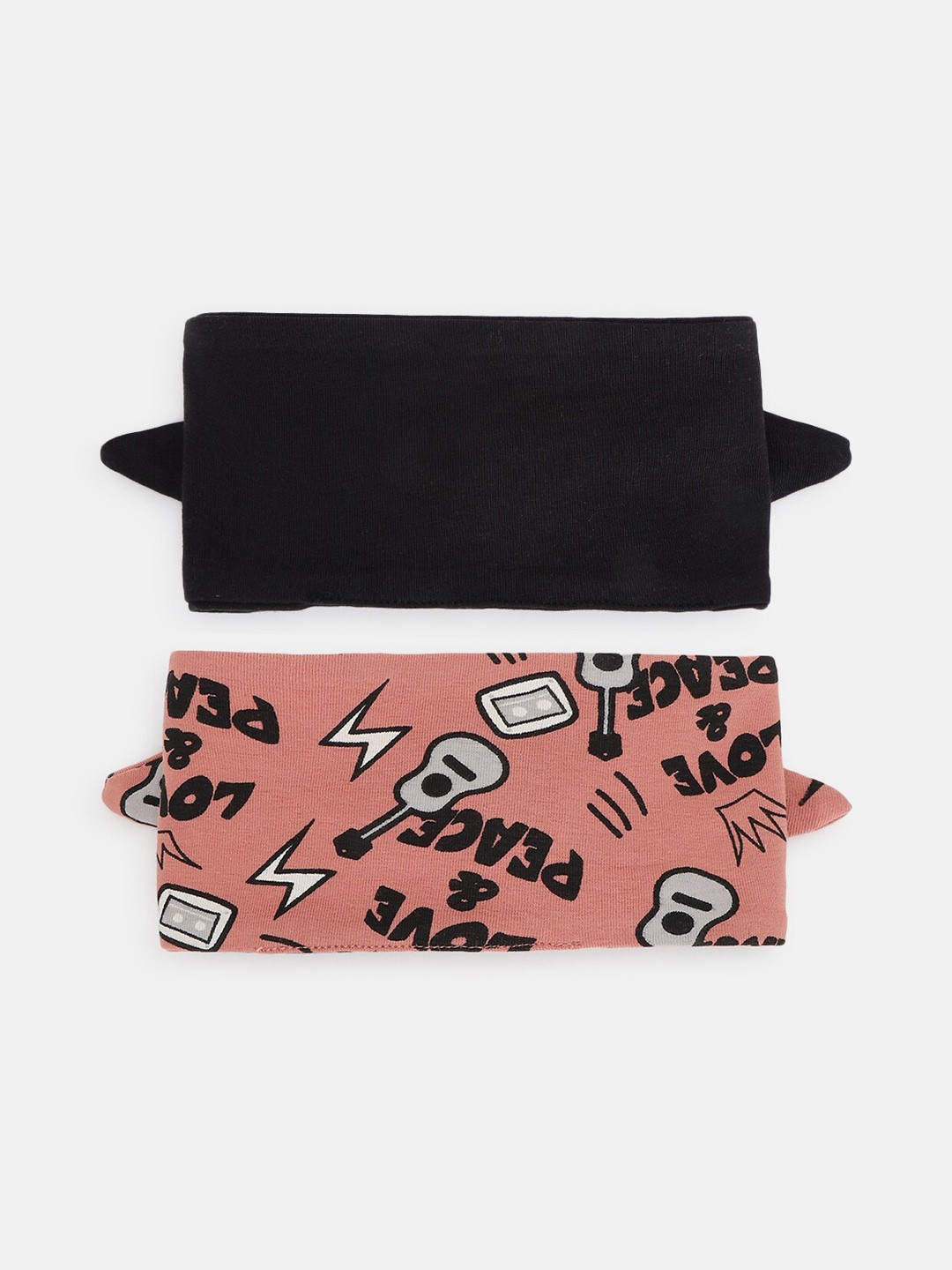 

Whistle & Hops Girls Pack Of 2 Printed Organic Cotton Headbands, Black