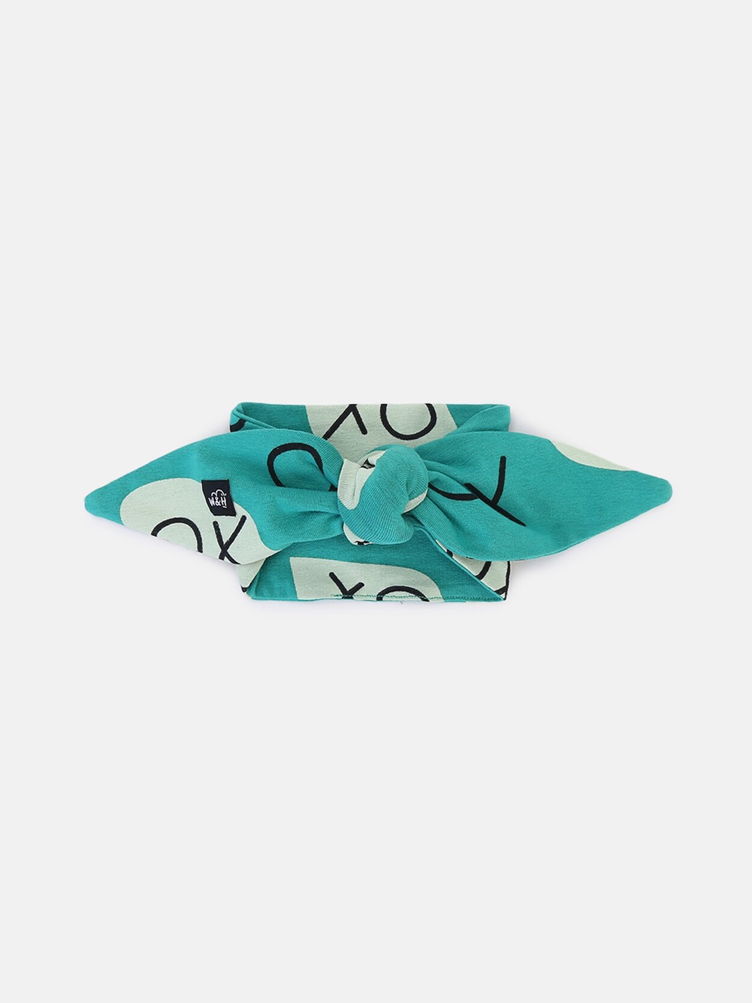 

Whistle & Hops Girls XO Printed Organic Cotton Headband, Teal