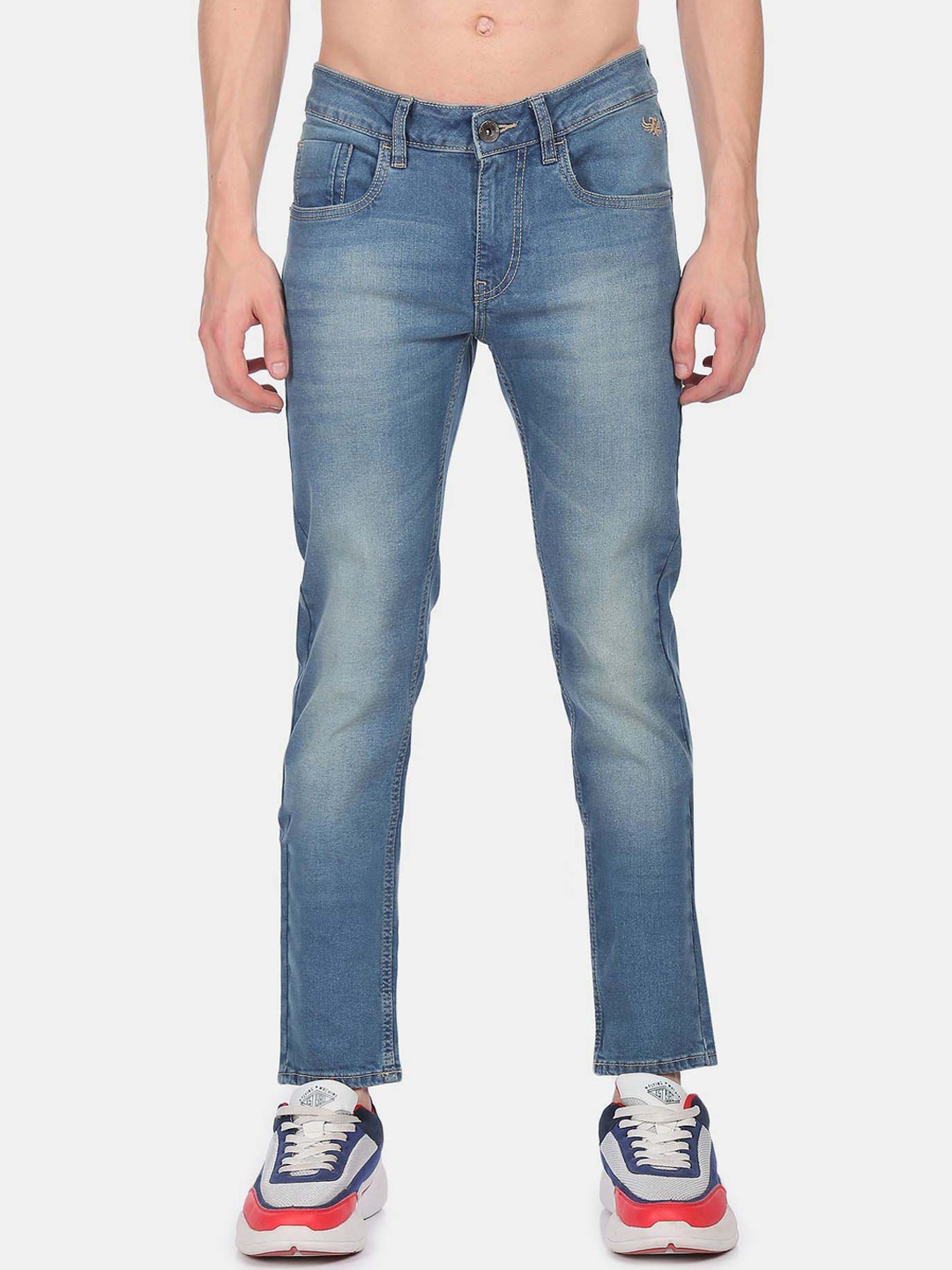 

Flying Machine Men Mid-Rise Slim Fit Heavy Fade Cotton Jeans, Blue