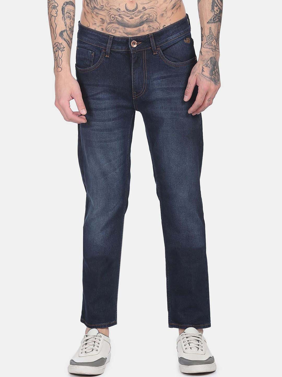 

Flying Machine Men Cotton Heavy Fade Mid-Rise Slim Fit Jeans, Blue