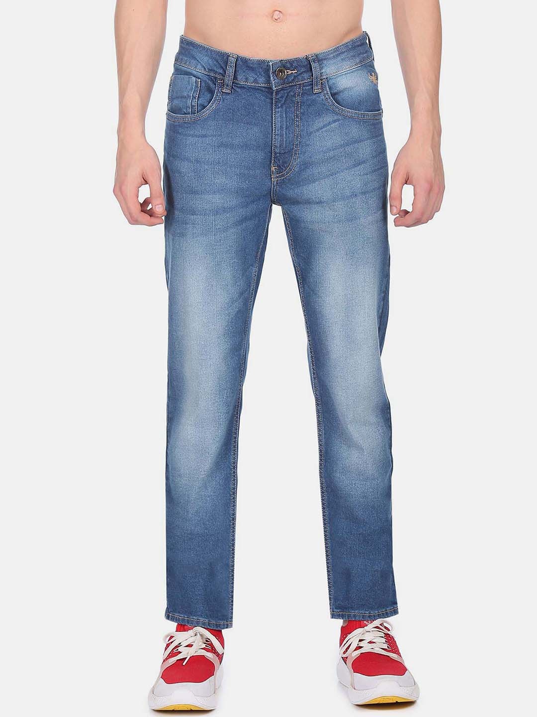 

Flying Machine Men Slim Fit Heavy Fade Cotton Jeans, Blue