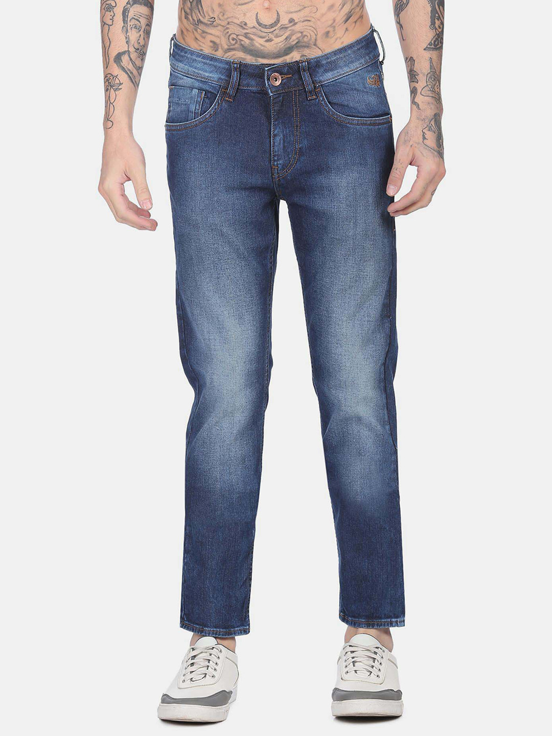 

Flying Machine Men Slim Fit Heavy Fade Jeans, Blue
